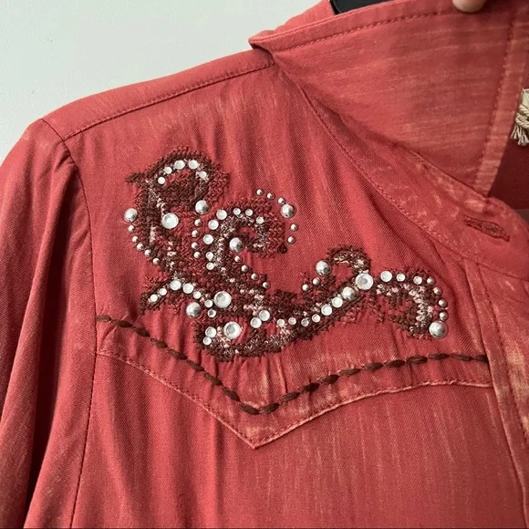 NWT Girls Miss Me Western Embellished Shirt - Picture 3 of 5